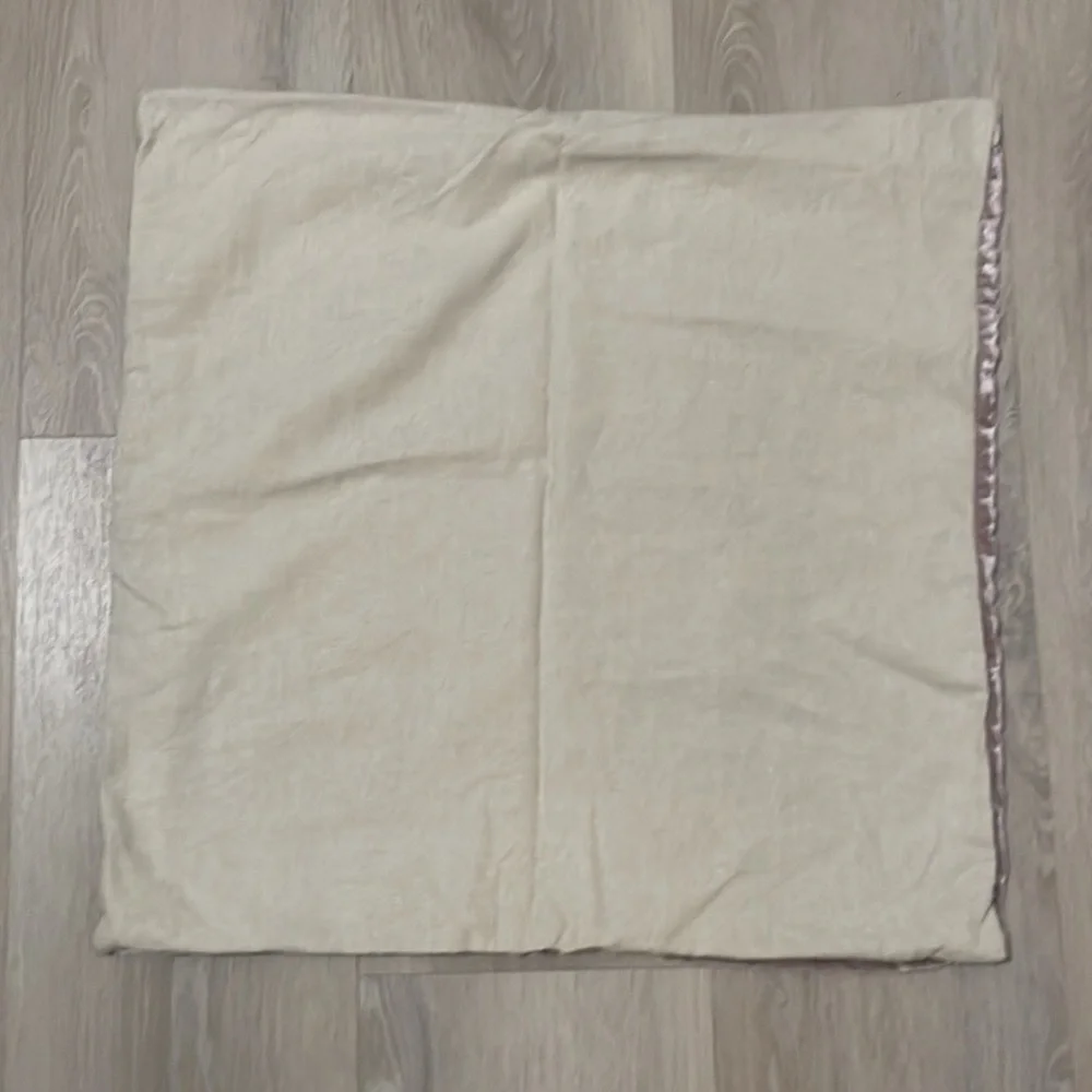 West Elm pink large Velvet Linen Pillowcase